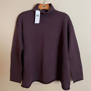 Eileen Fisher Merino Funnel Nevk Box-Top